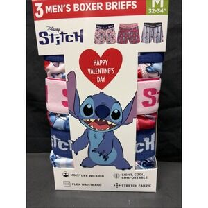 Men's Disney Stitch 3 Pk Boxer Brief Size M (32-34) Valentine's  New